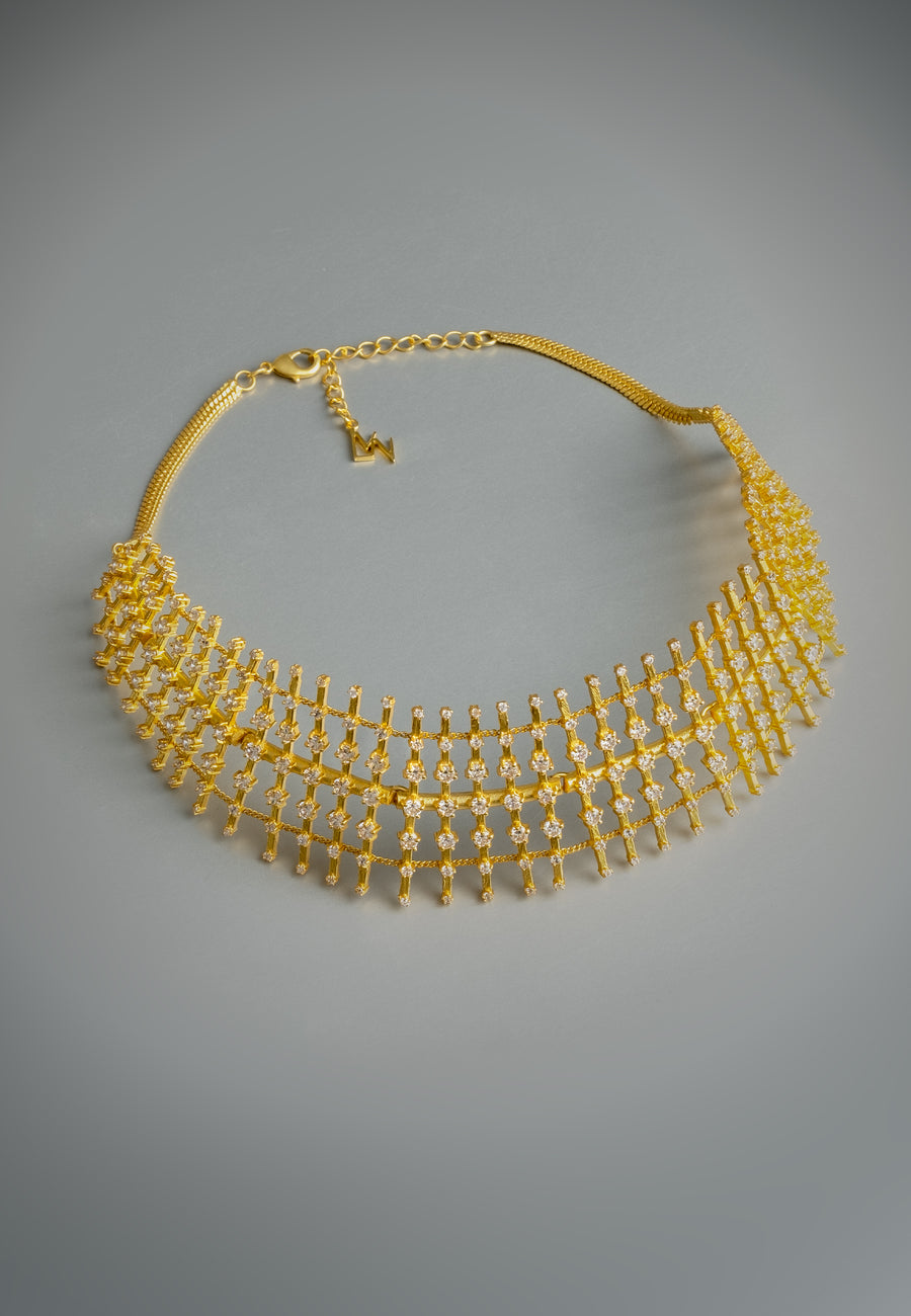Choker de Brillo Helia formado por más de 150 circonitas engastadas a mano
