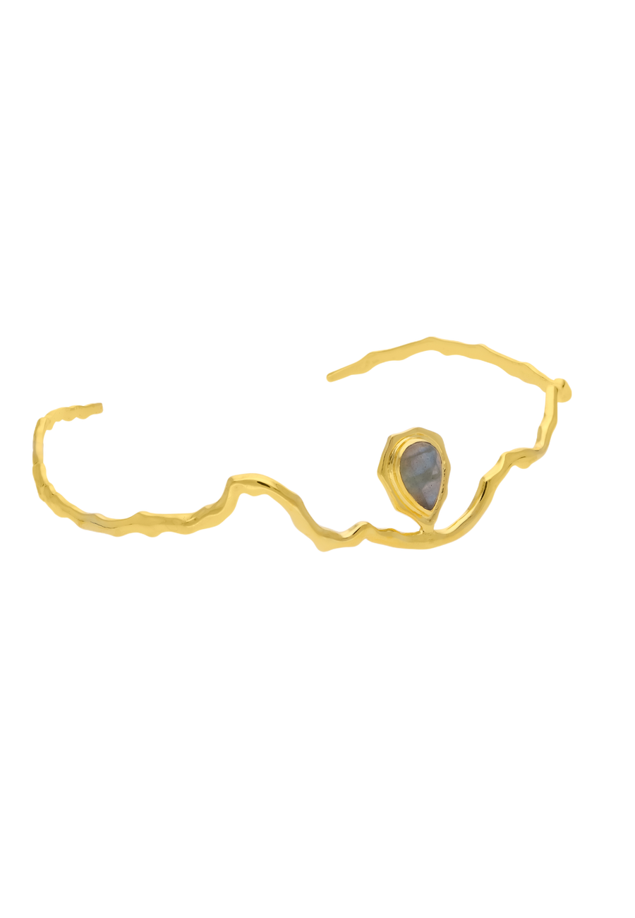 choker ondulado gratitude gris con labradorita en forma de gota