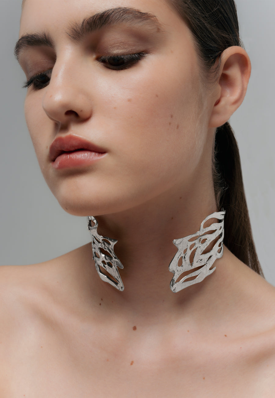 choker judy rígido XXL hecho de manera artesanal en plata