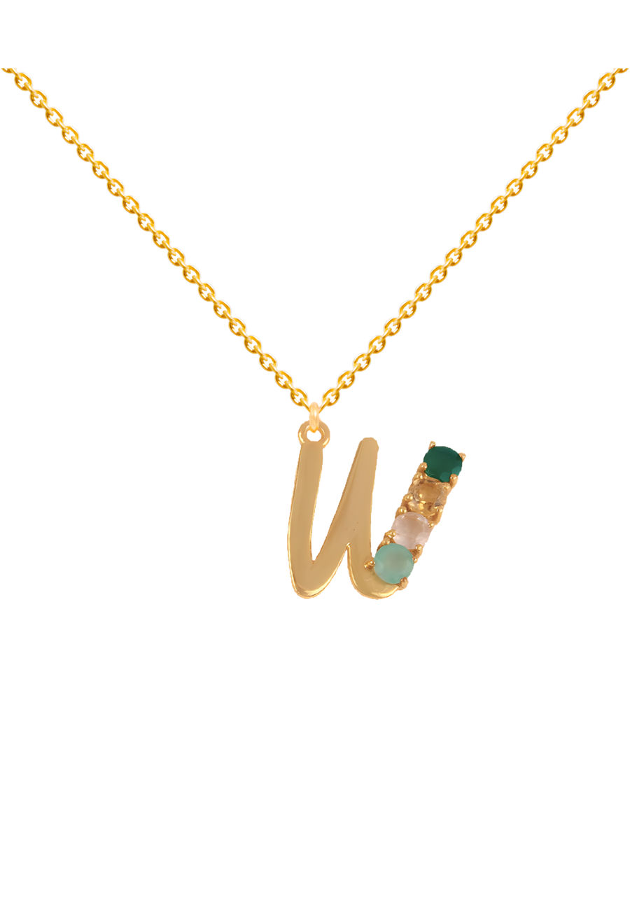 Colgante Inicial Multicolor dorado W