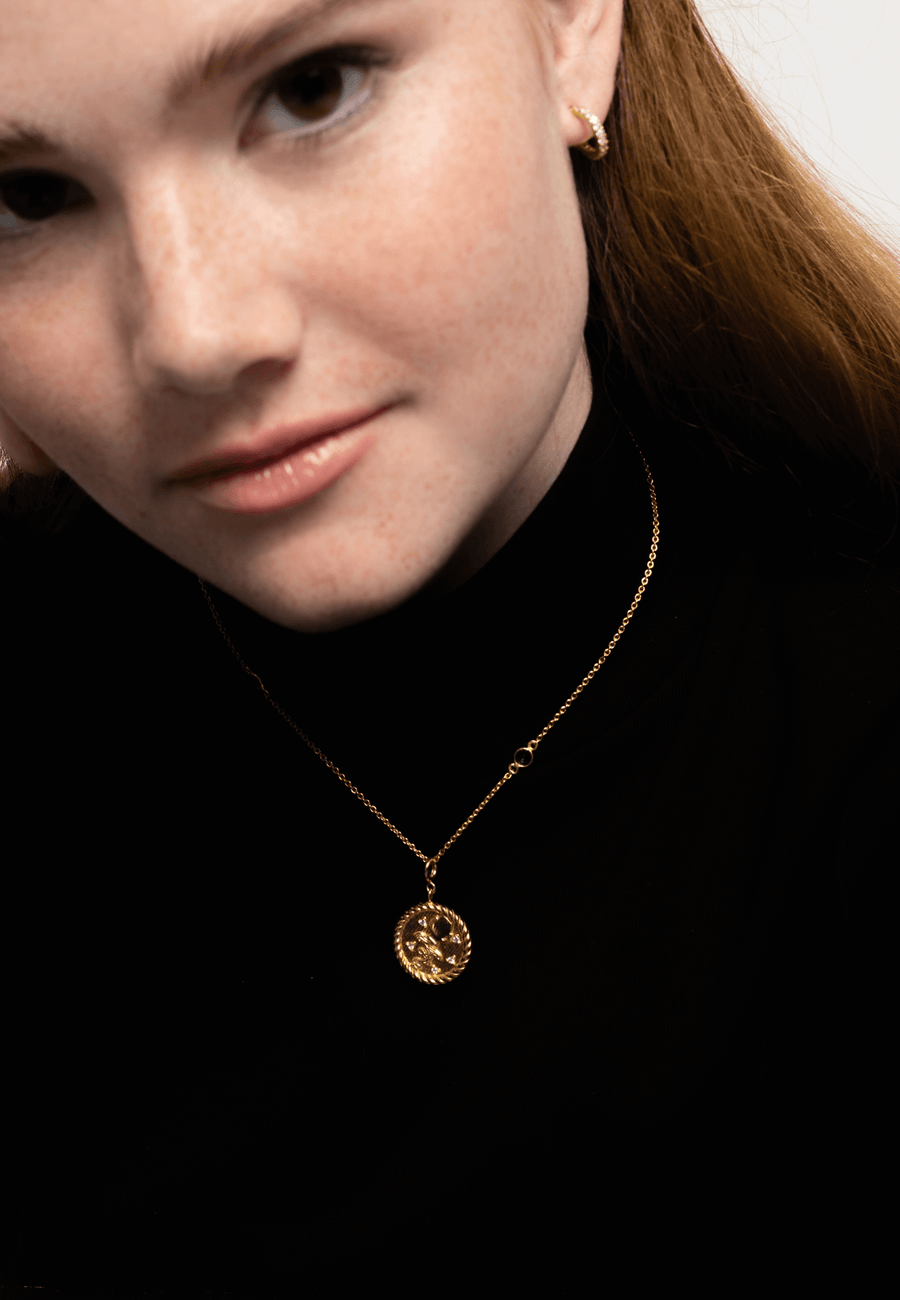 collar medalla con el simbolo de acuario