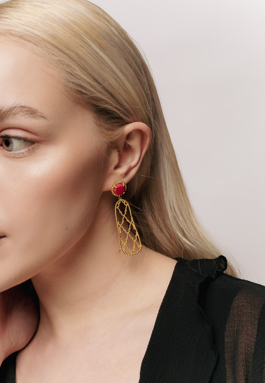 Red Alhambra Earrings