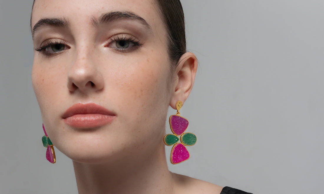 pendientes buganvilla y verde
