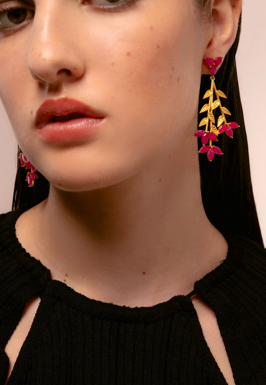 pendientes burdeos blume con vista etalle