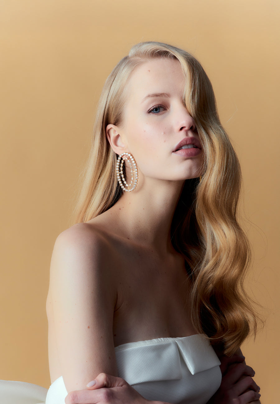 White Rivoli Earrings