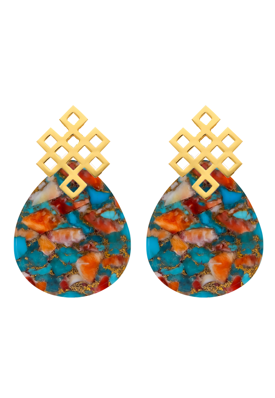 pendientes nudo multicolor