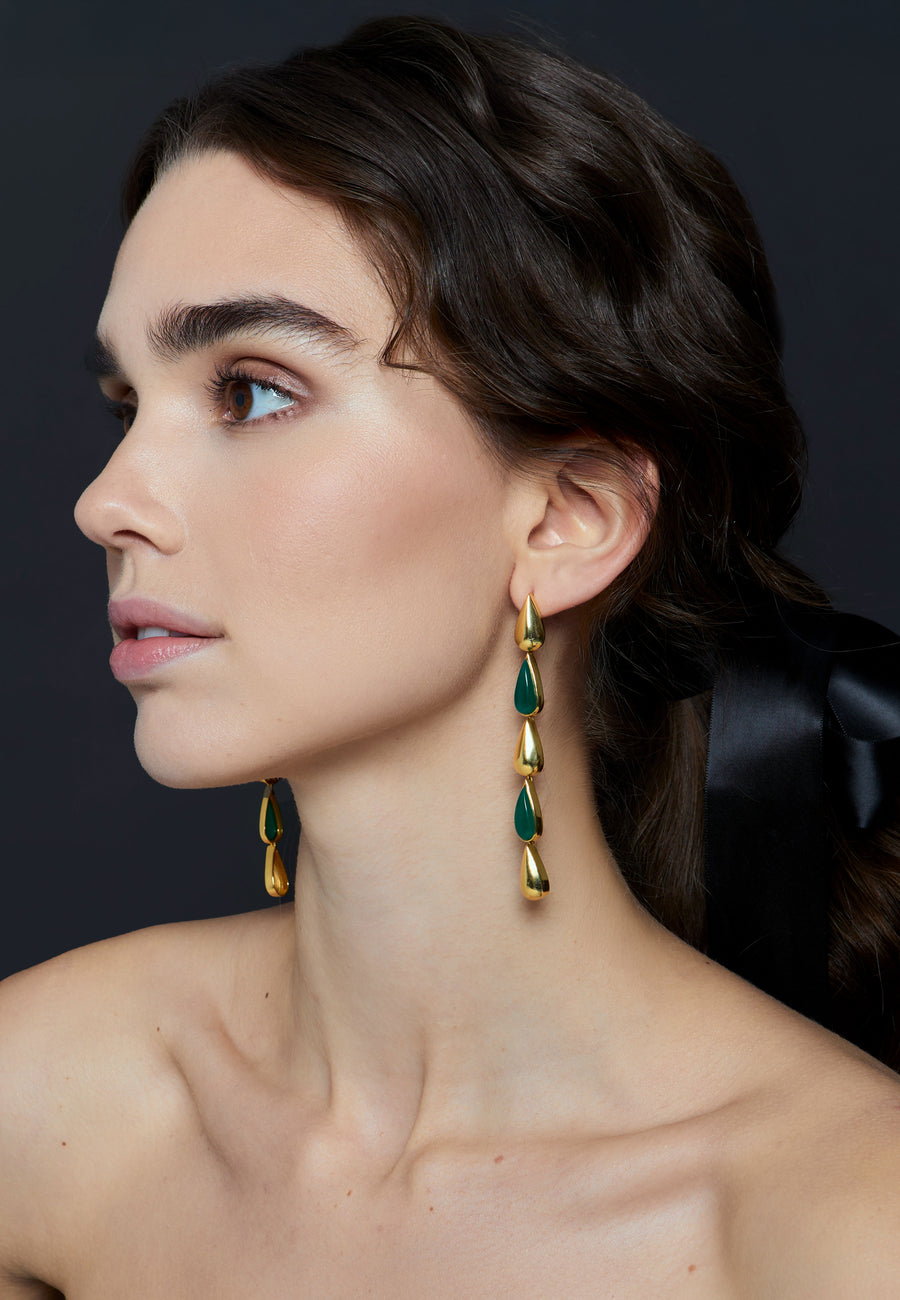 Boucles d'oreilles Balance verte