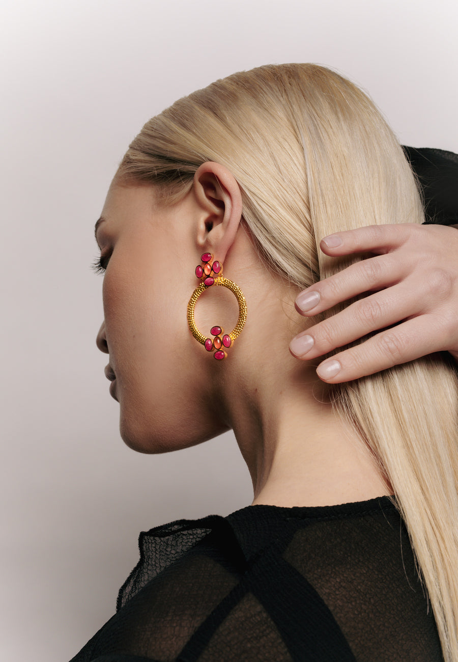 Pendientes Madison Rojo Naranja