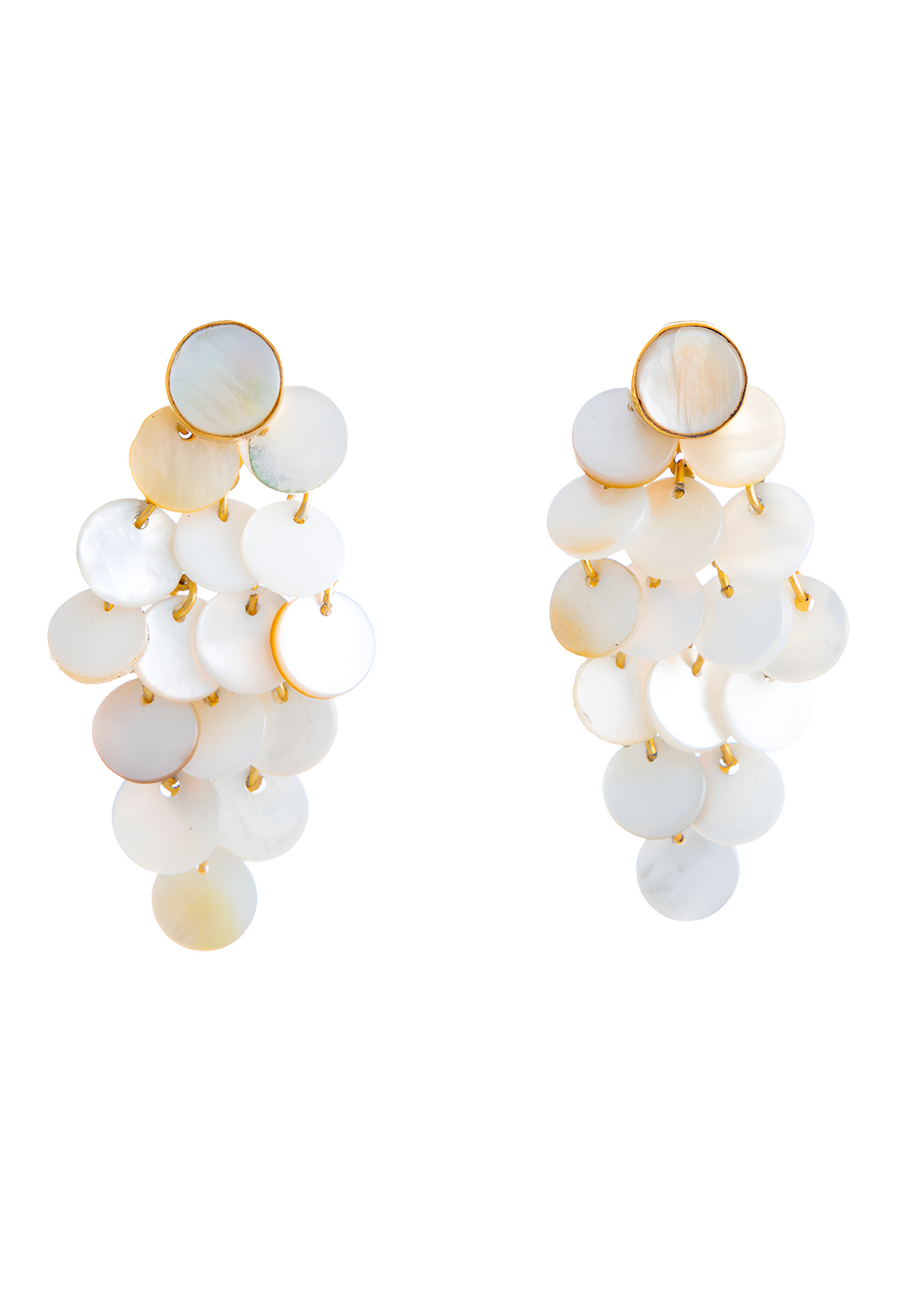 Pendientes largos Maldives Blanco de verano