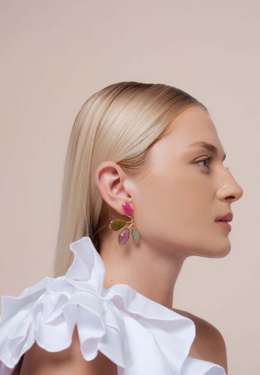 Pendientes manifestation con piedras multicolor