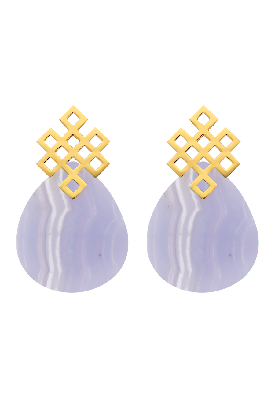 Pendientes nudo en color azul