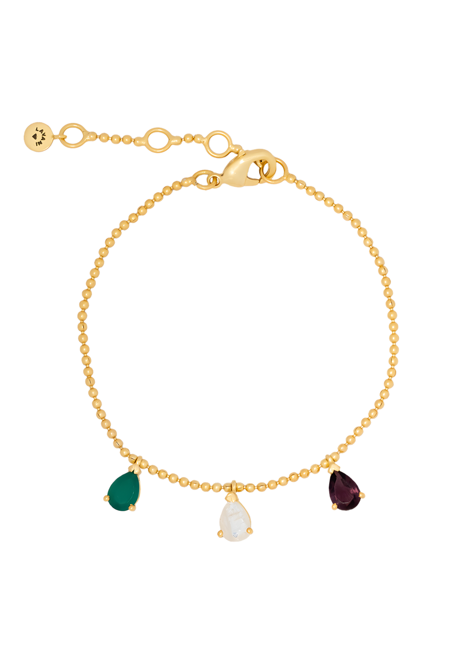 Pulsera con charms en forma de gota de colores