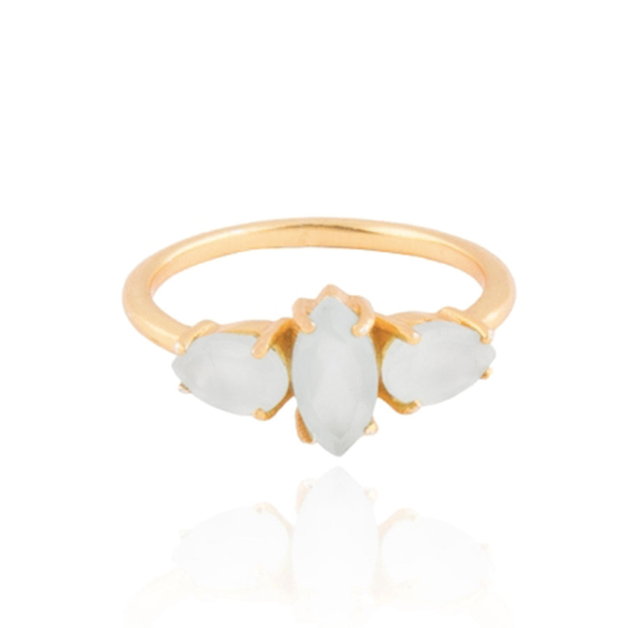 Anillo dorado Kasia de frente