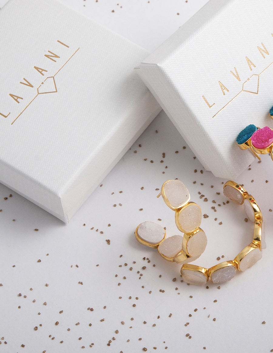 Packaging y Aros Lavani Rainbow Blanco