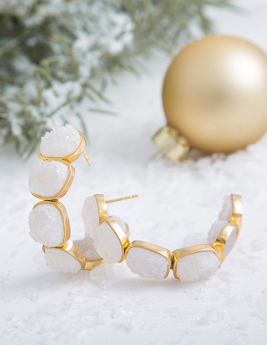 Aros Lavani Rainbow Blanco piedraluna