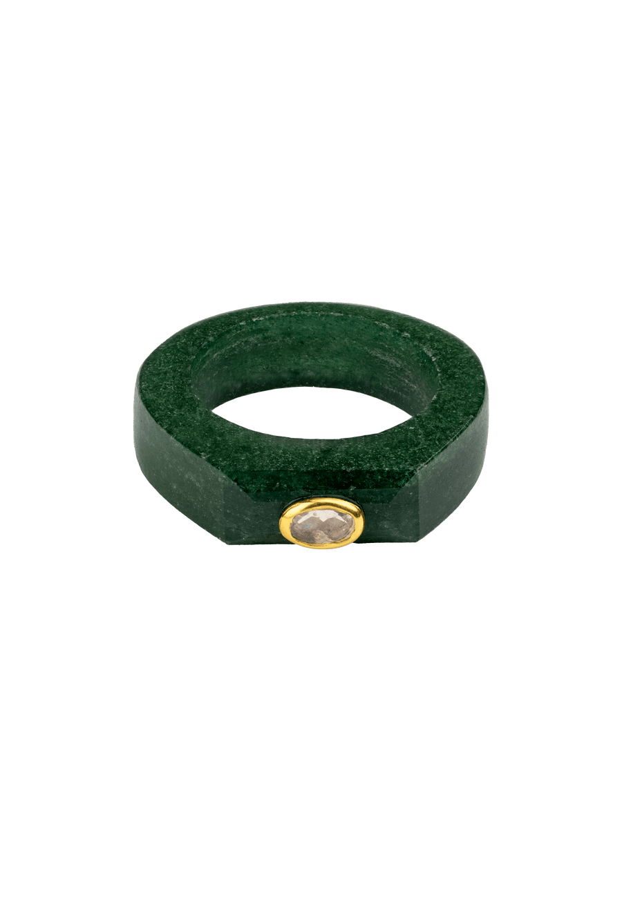 Anillo de aventurina verde