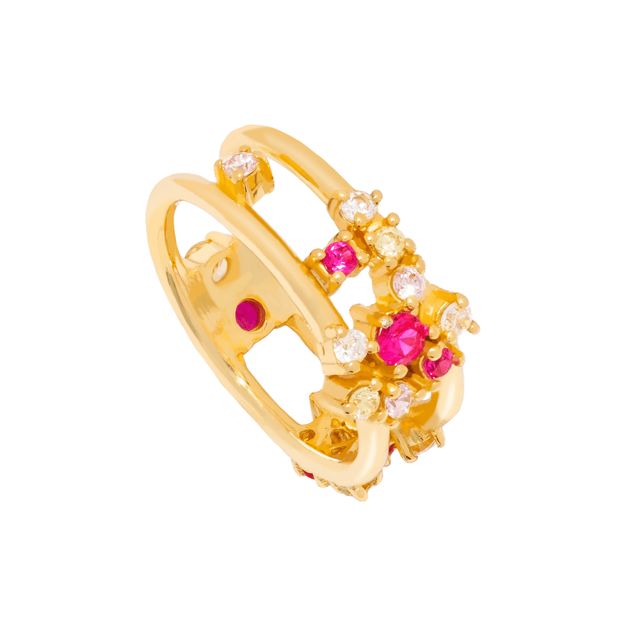 Anillo dorado con piedras naturales semipreciosas de LAVANI