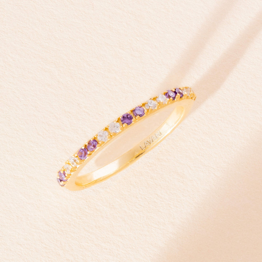 Anillo fino Diya Morado color dorado de Lavani Jewels