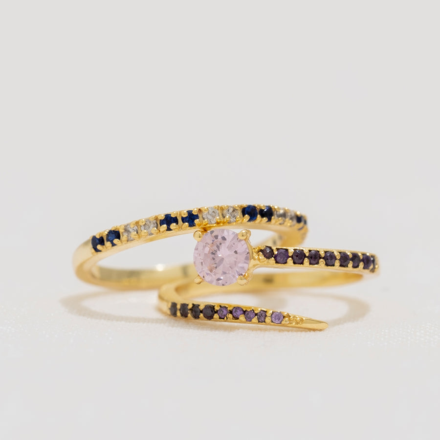 Anillo fino Diya Azul para combinar con mas anillos