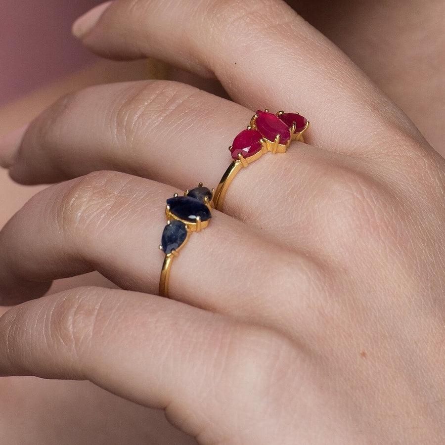 Anillos Kasia Azul y Rubi de Lavani Jewels