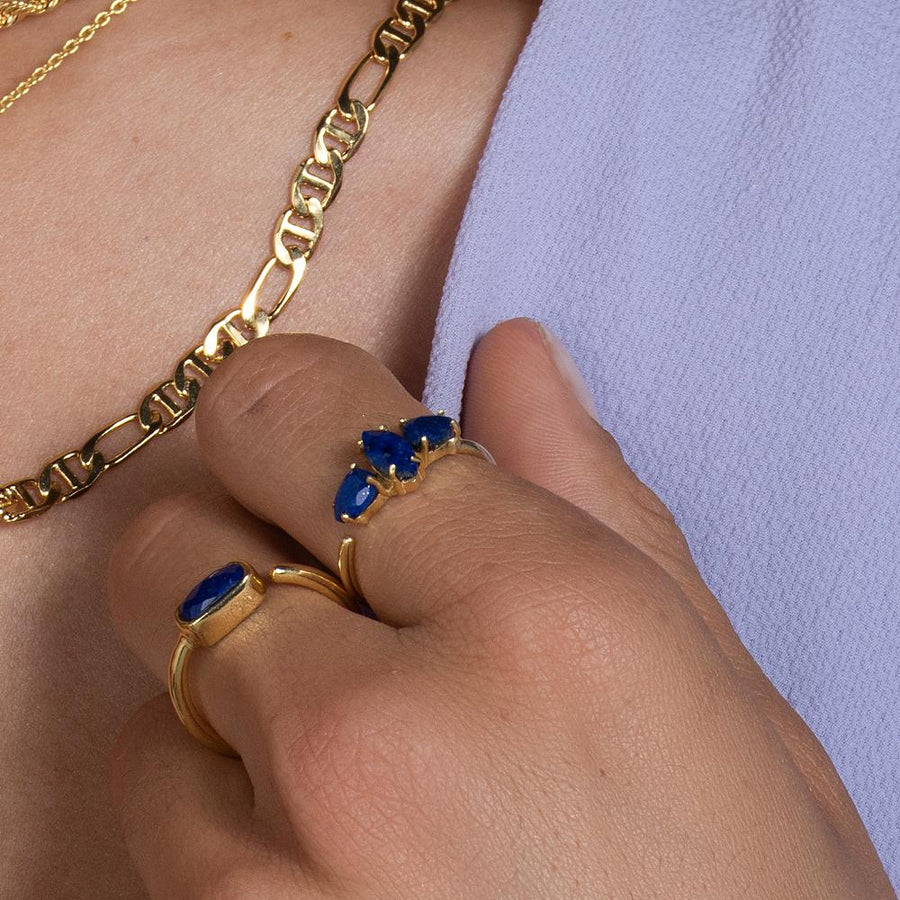 Anillos azules con lapislazuli Dylan y Kasia