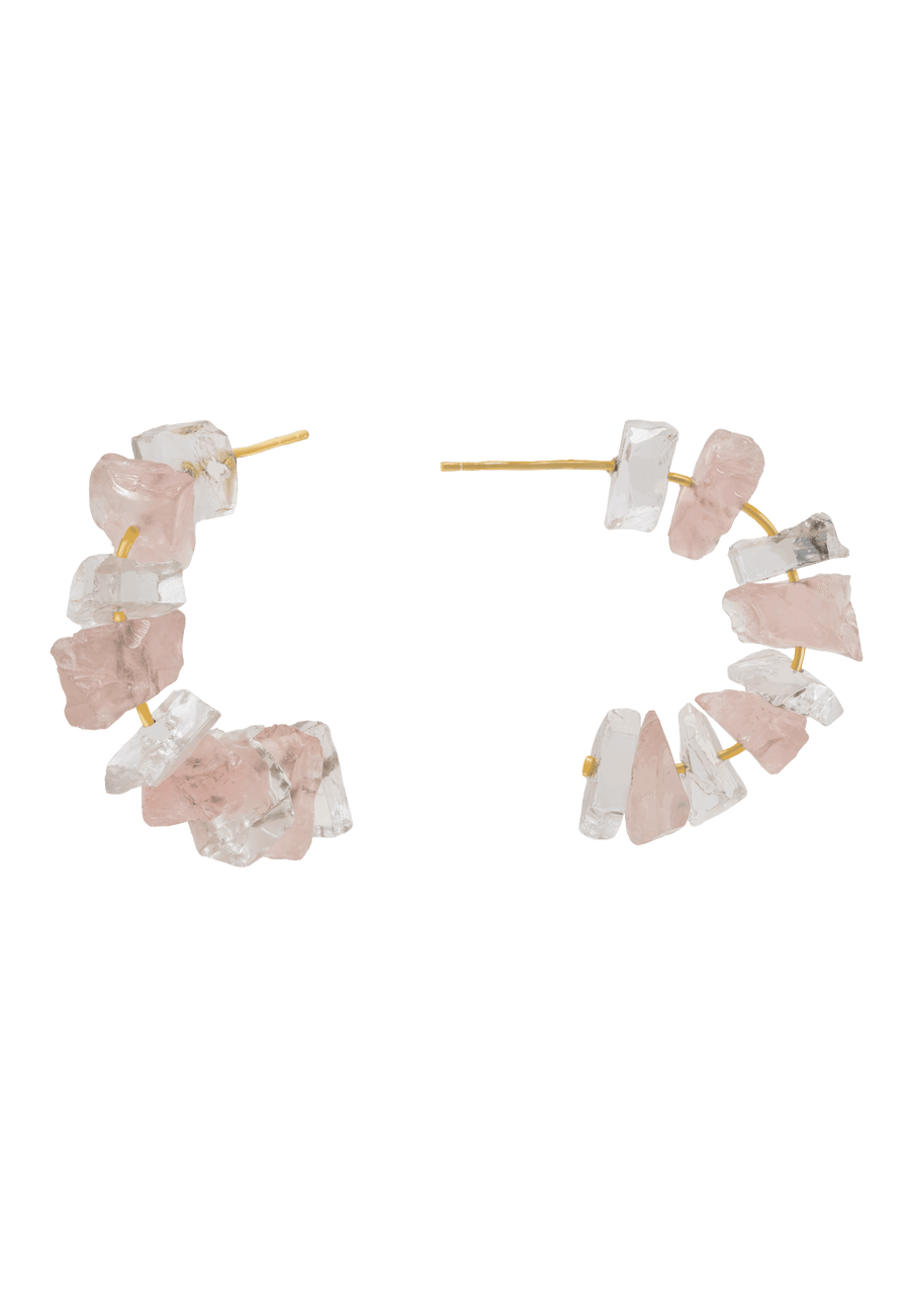 pendientes novia cuarzo rosa