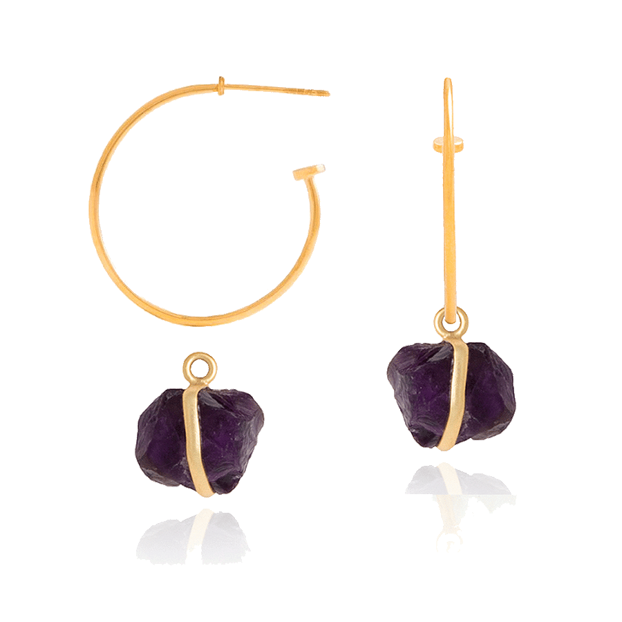 Aros Eclectic Big Intercambiable Piedra Morado