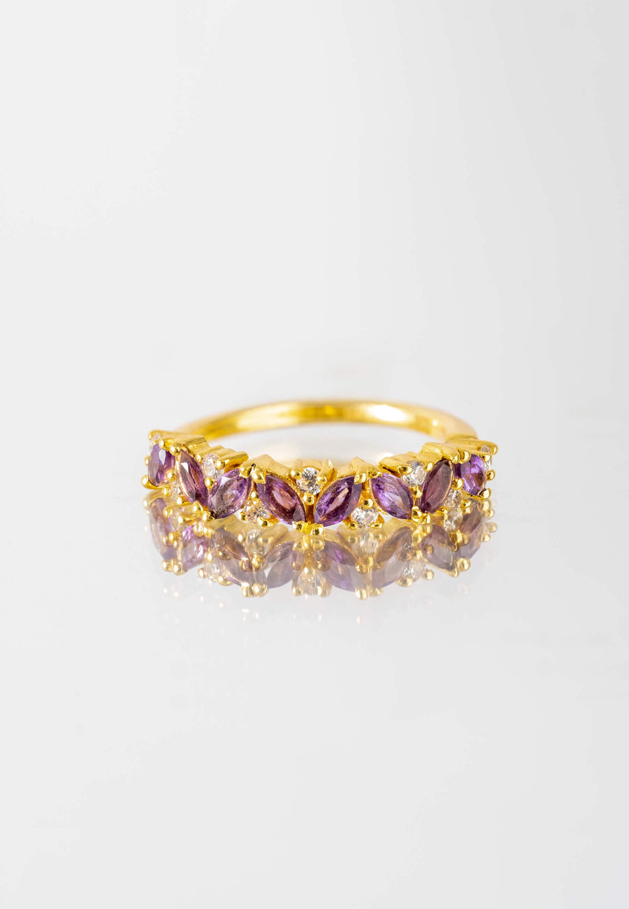 Anillo con amatistas dorado de Lavani Jewels