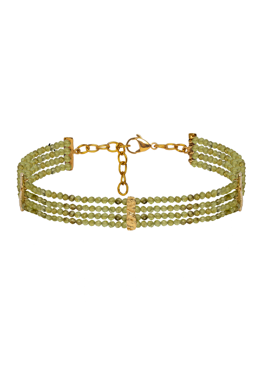 Choker de cuentas de colores de piedras en verde