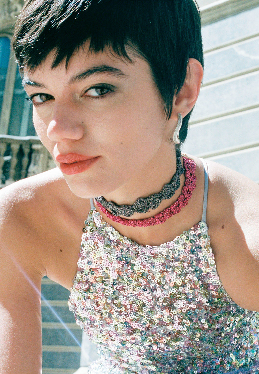 Choker Clover Gertrudis Gris