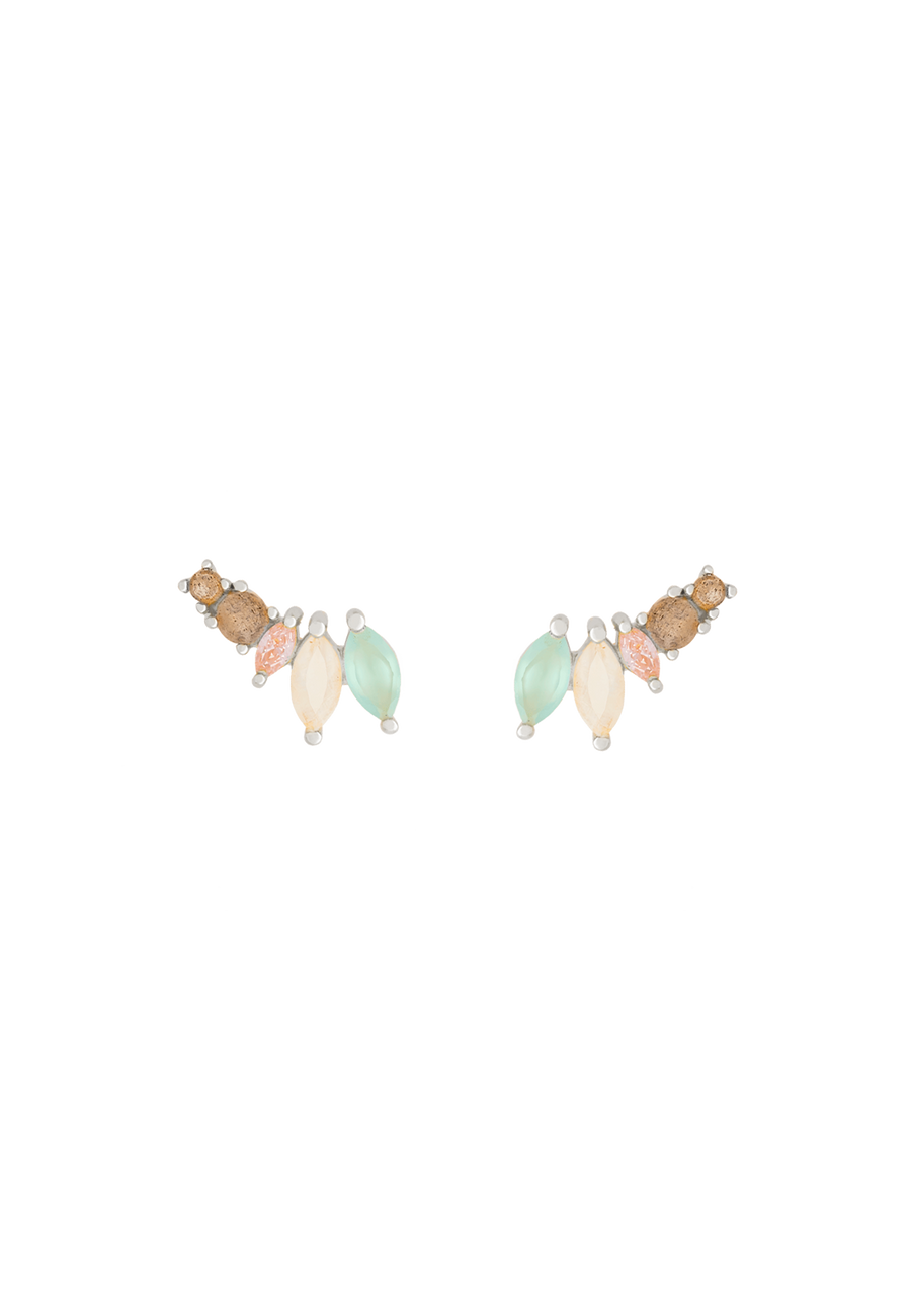 Pendientes trepadores pequeños en plata