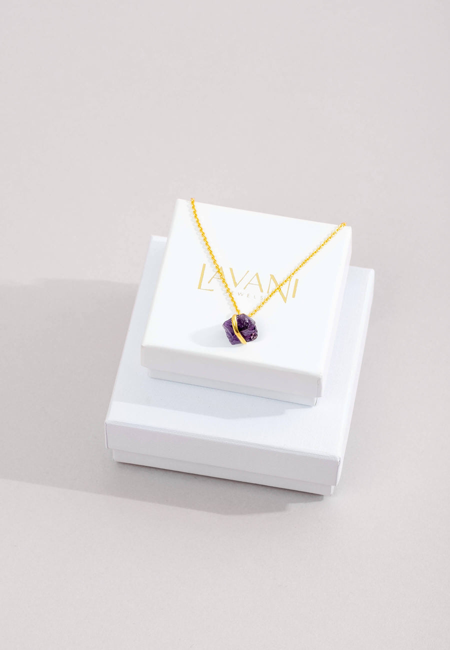 Colgante Piedra Bruta Morado