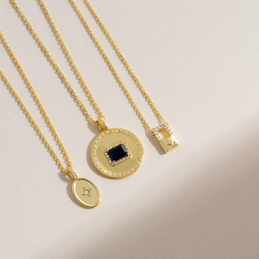 Colgante de candado dorado combinado de Lavani Jewels