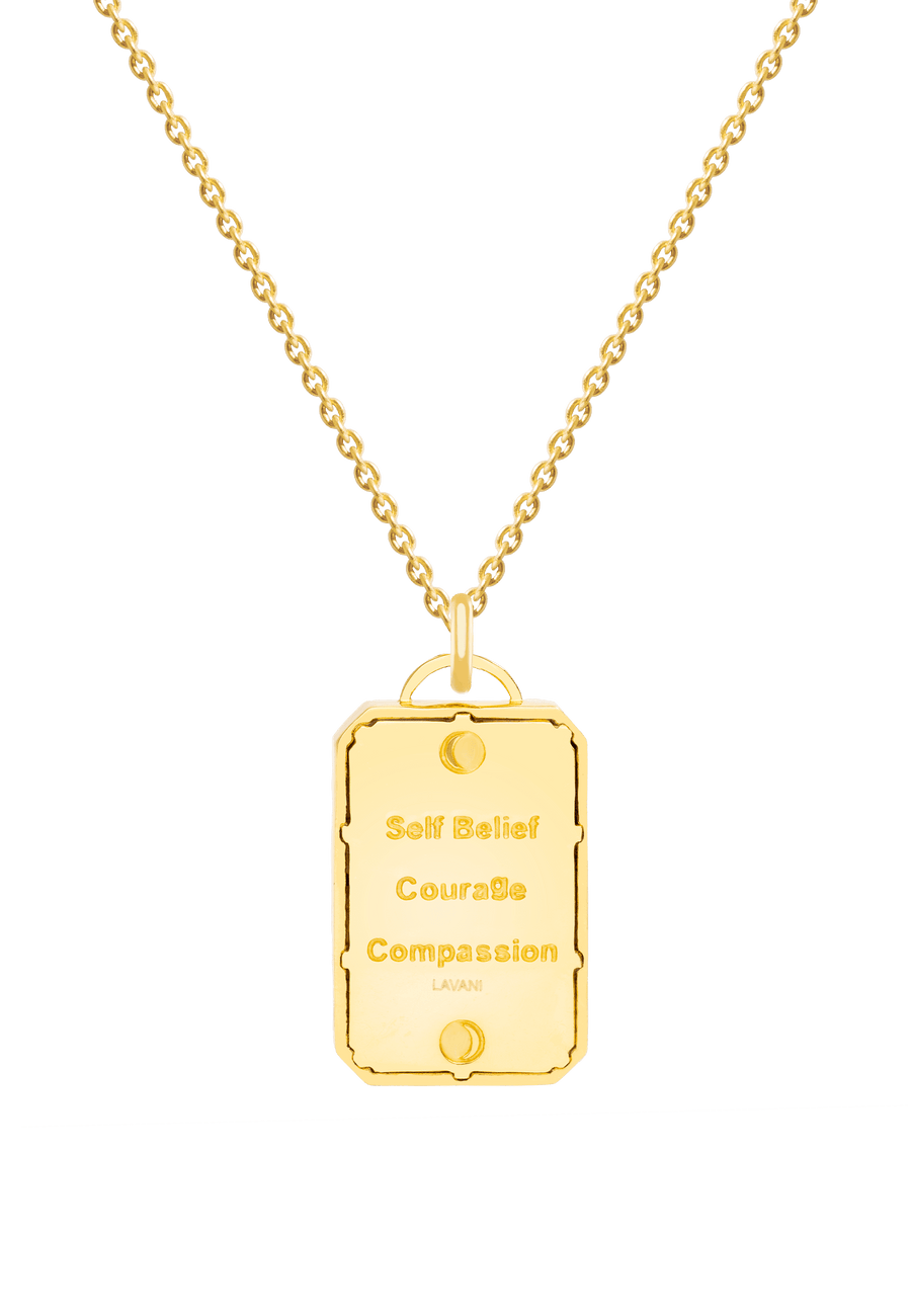 Reverso del collar de carta tarot de LAVANI Jewels