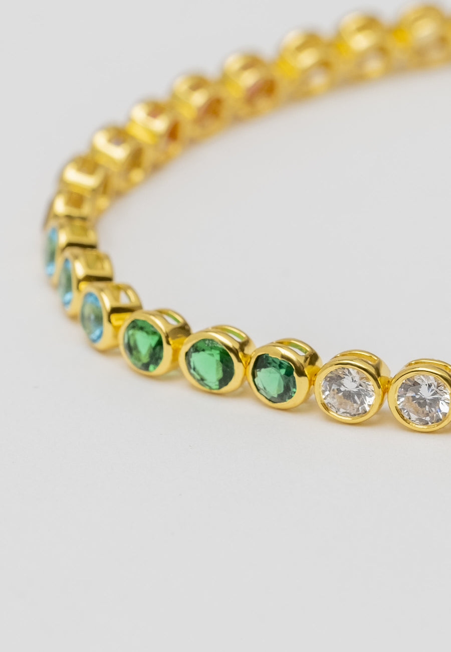 Collar riviere con circonitas de colores bañado en oro de LAVANI