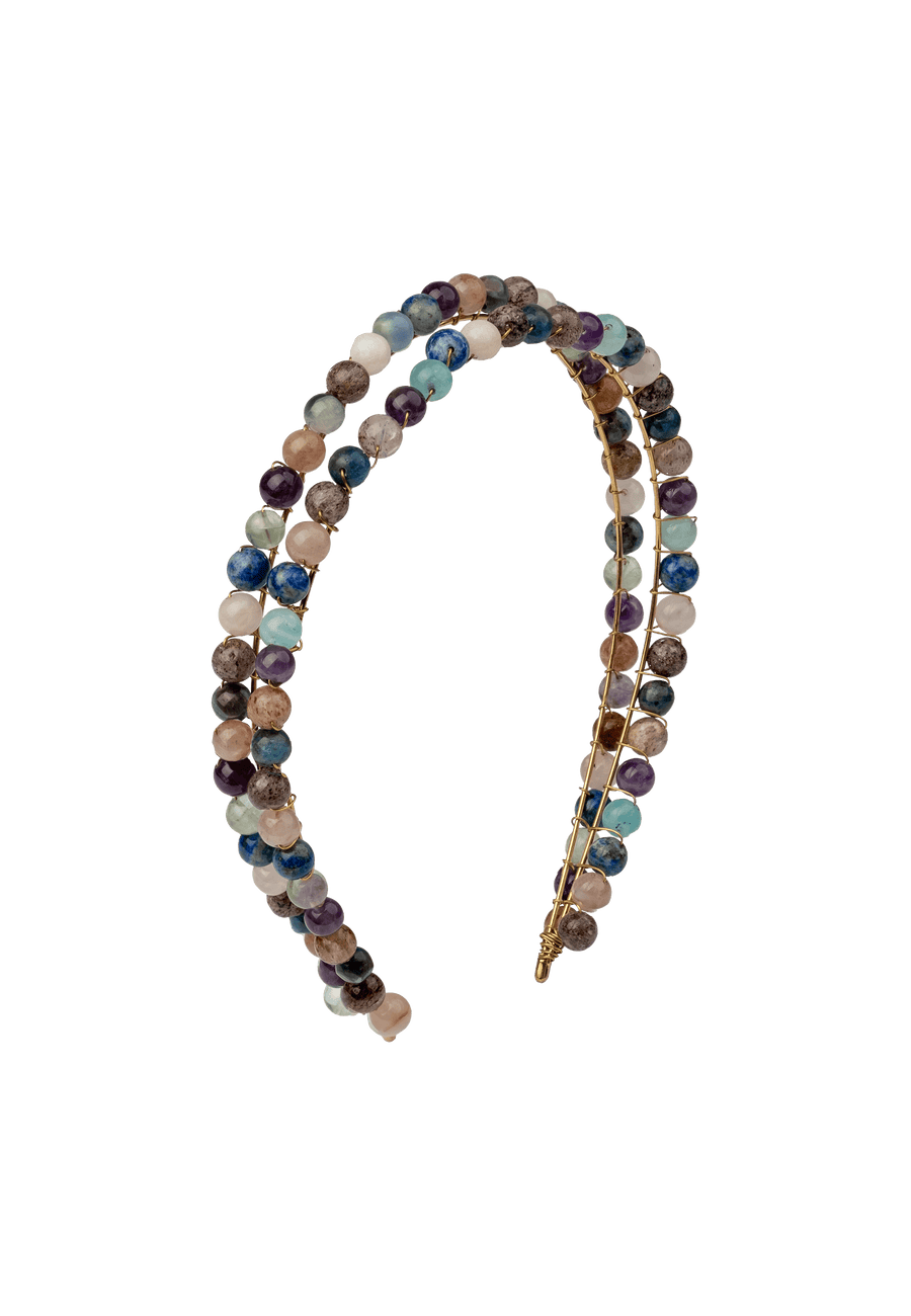 Diadema de pedrería de colores