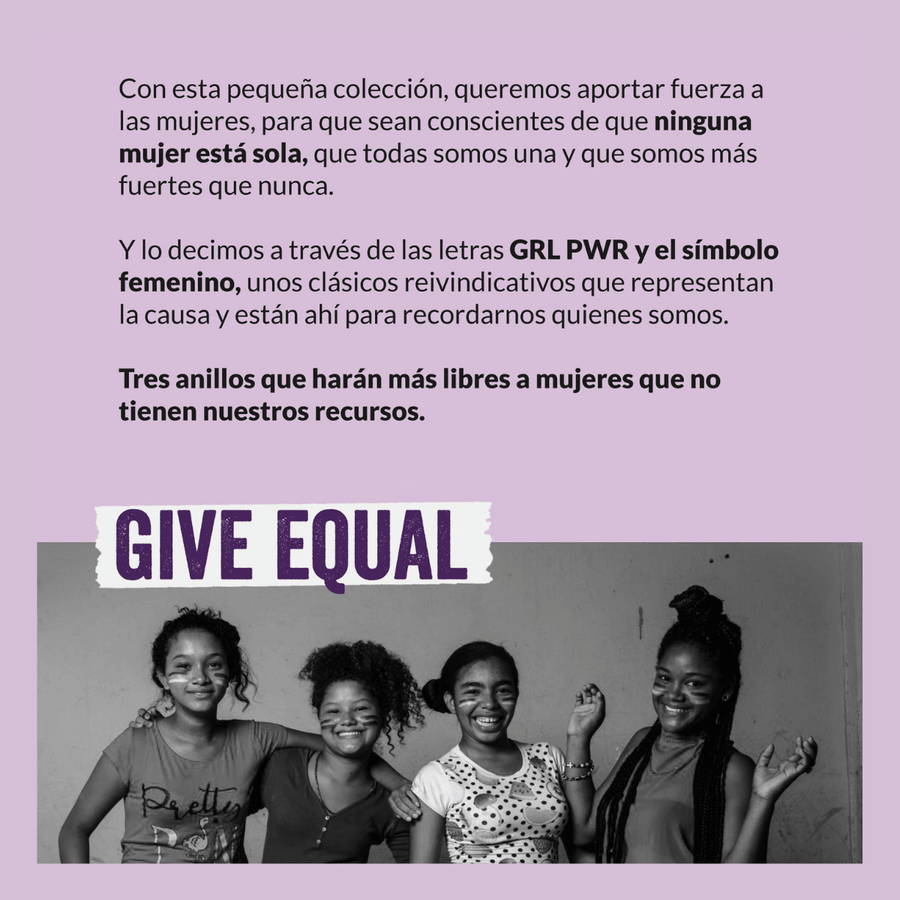 Anillo Girl dorado solidario para las mujeres en exclusion social