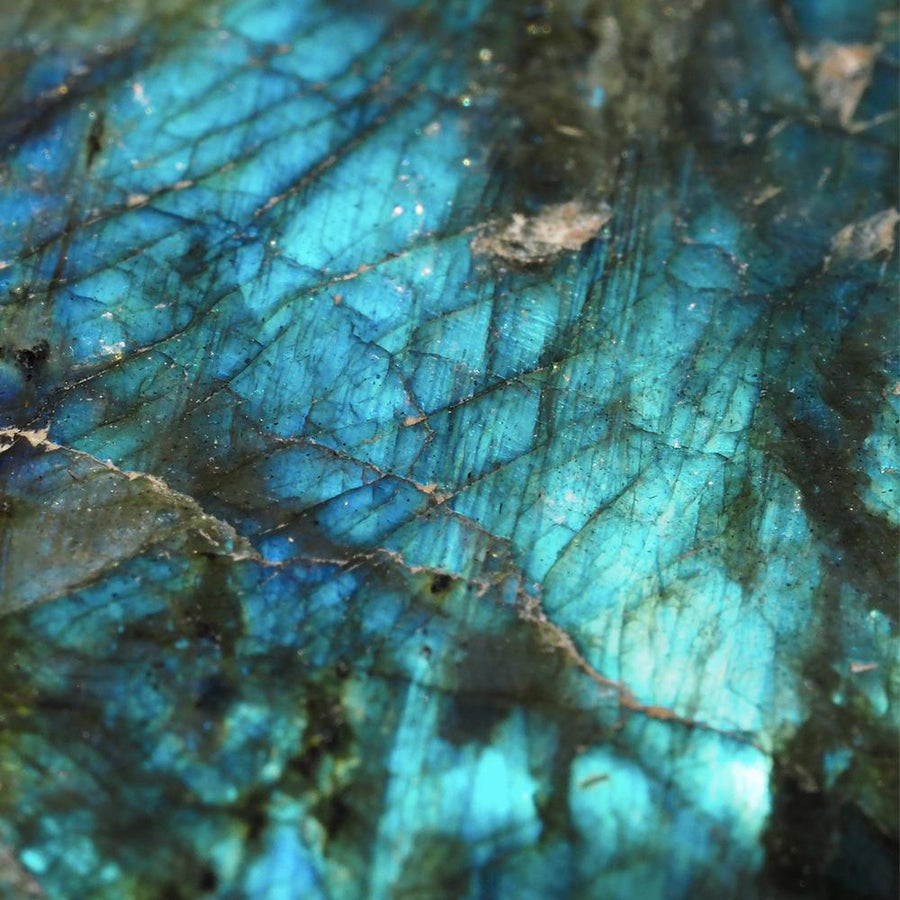 Piedra labradorita del collar de círculo Karma