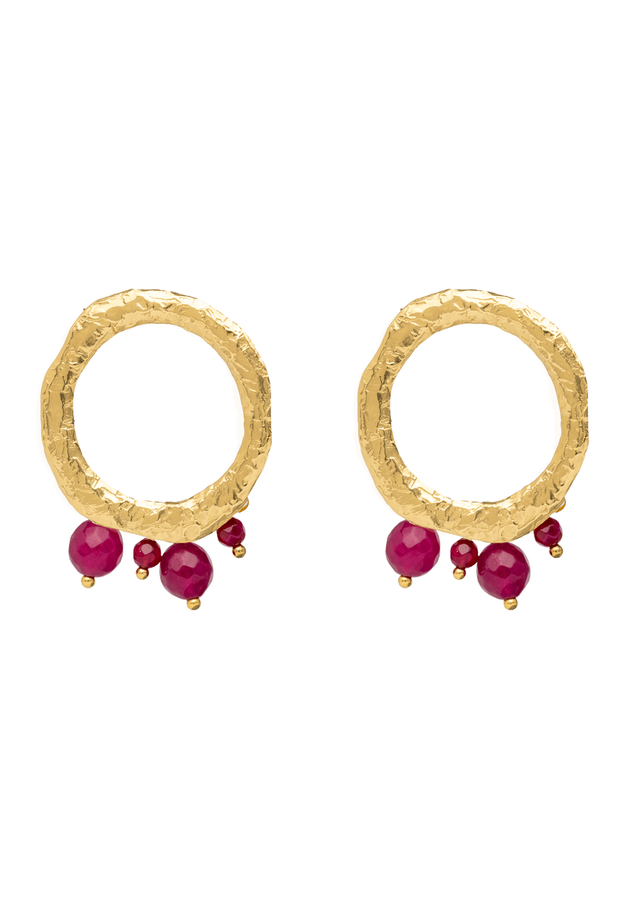 Adara fuchsia oorbellen
