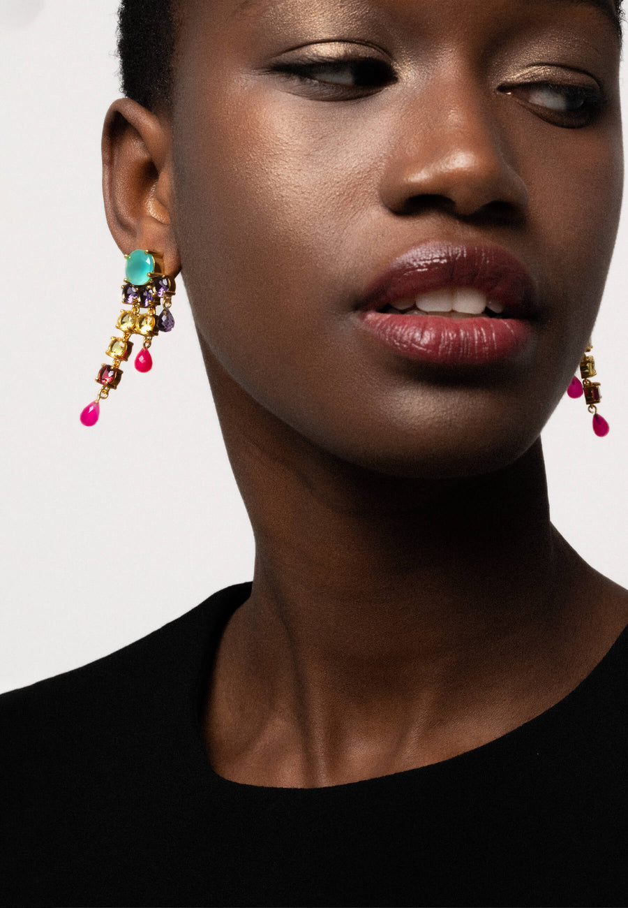 Pink and Purple Adoration Earrings