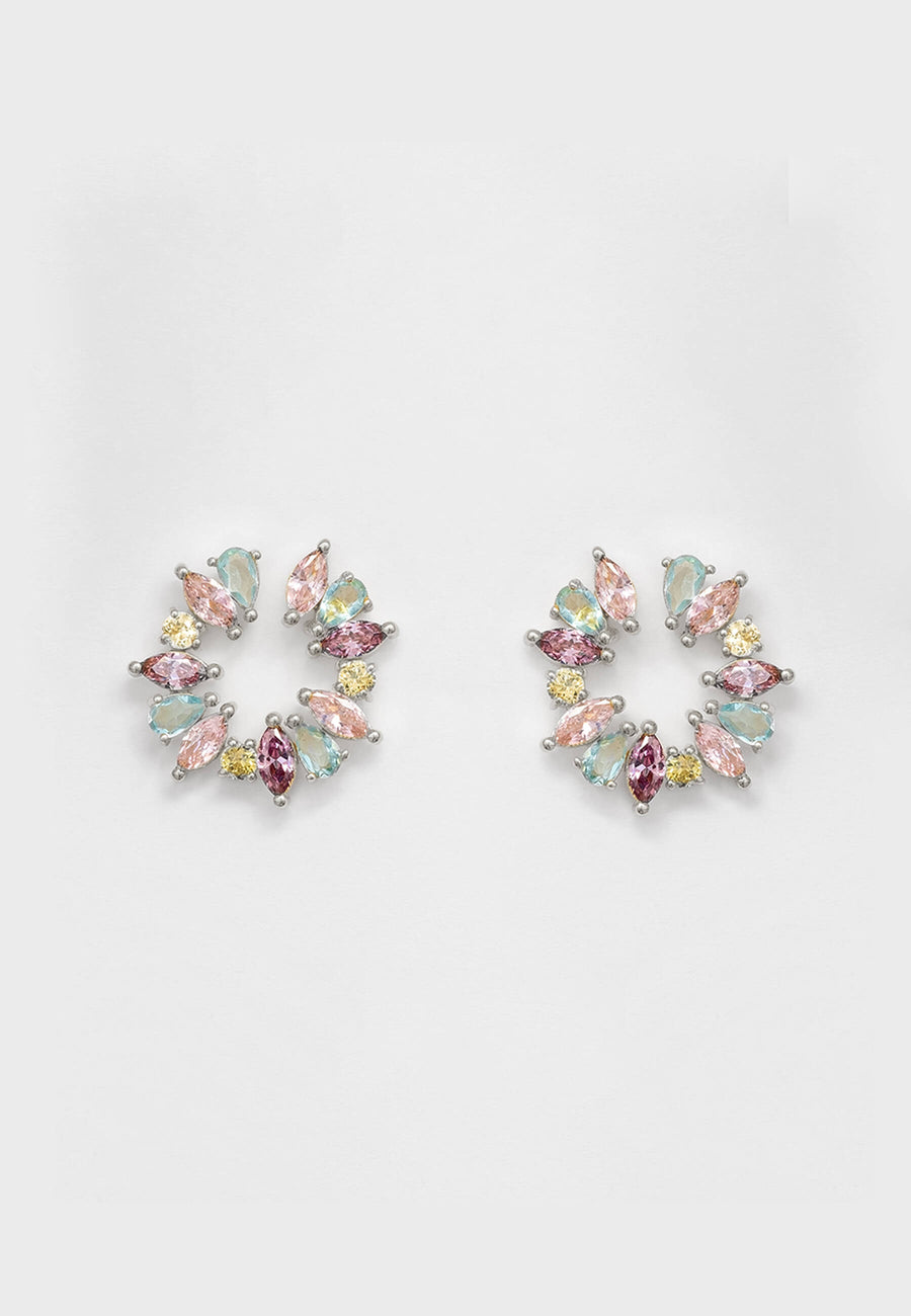 pendientes amal en plata con tonos pastel