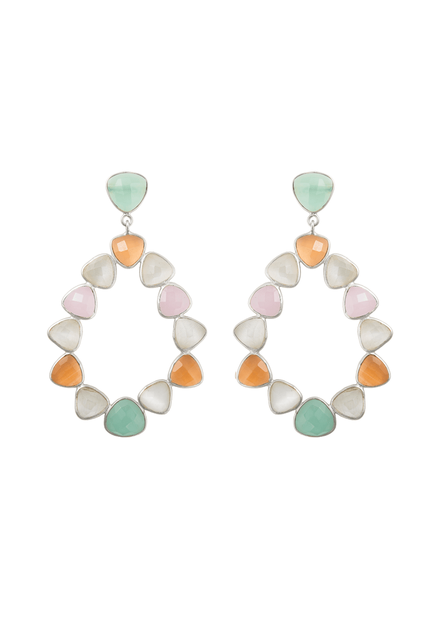 pendientes de plata rosa y blanco joyería de diseño
