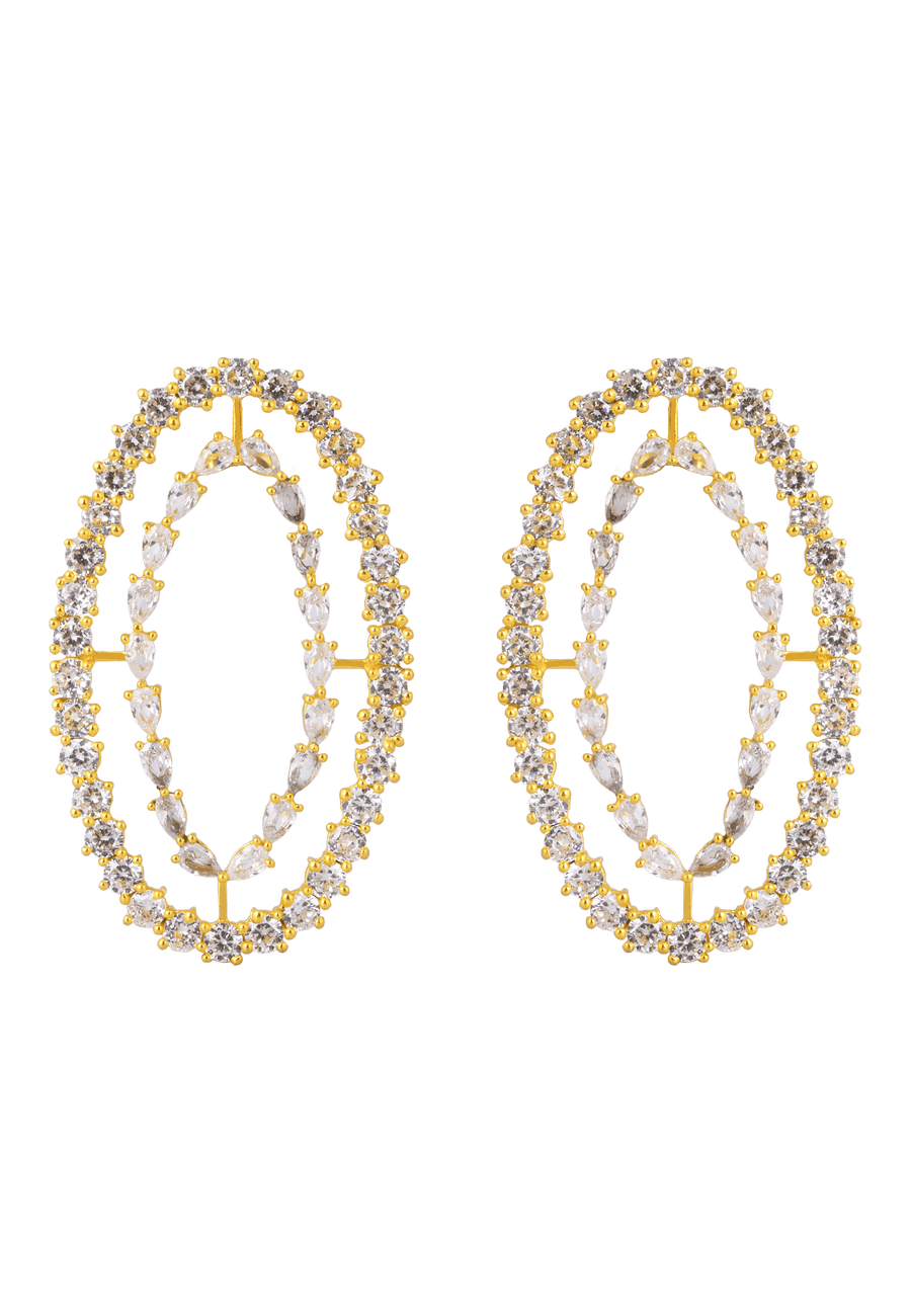 Pendientes grandes de novia con circonitas