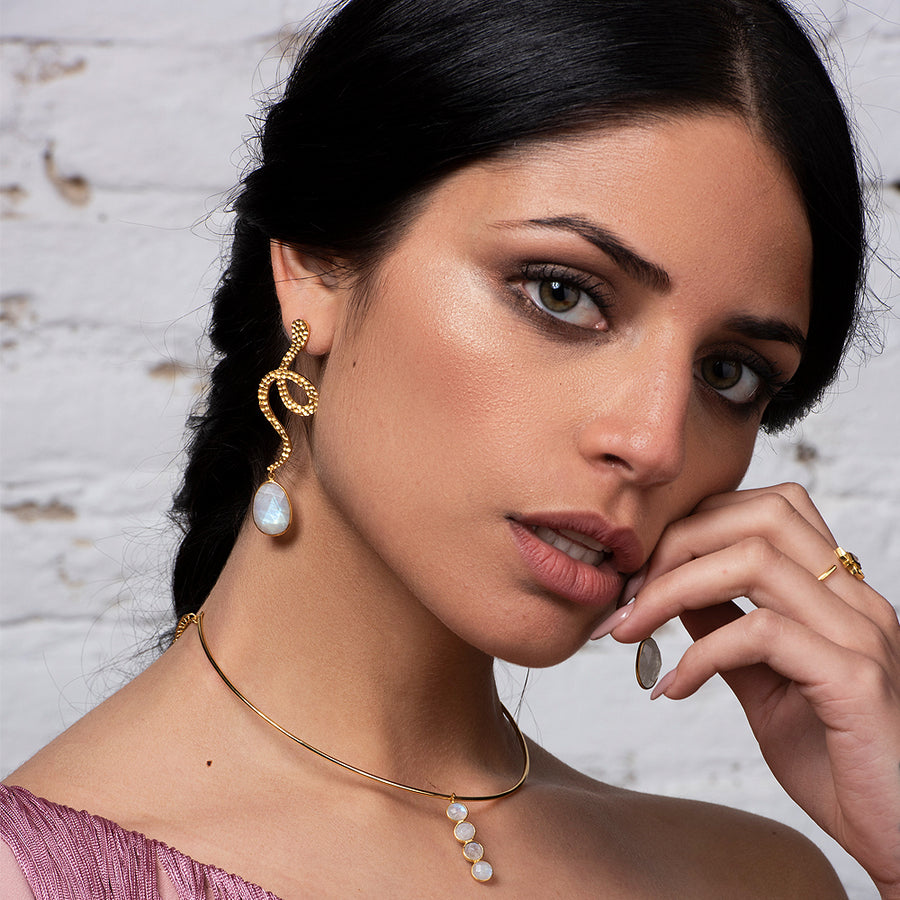 Pendientes Thar Blanco combinados para boda