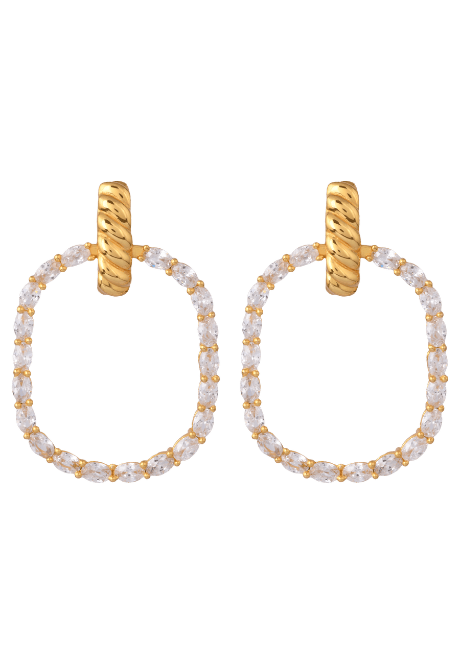 Pendientes grandes de novia con circonitas