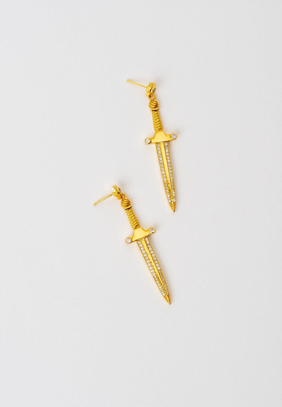 Pendientes de espada con circonitas