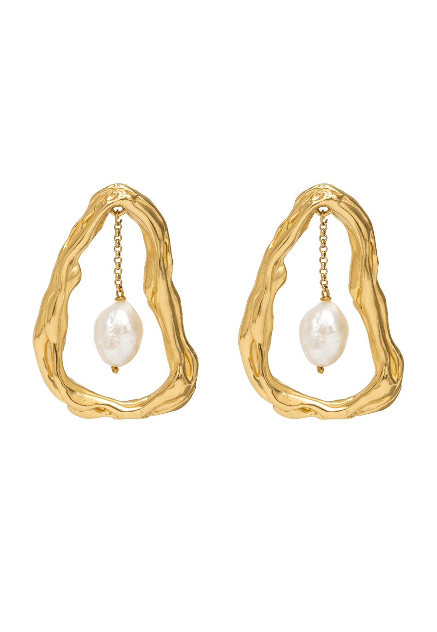 Pendientes de perlas en forma de lágrima de lavani jewels