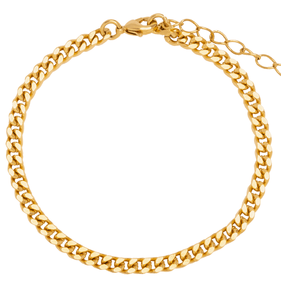 Pulsera basica dorada de eslabones Plain