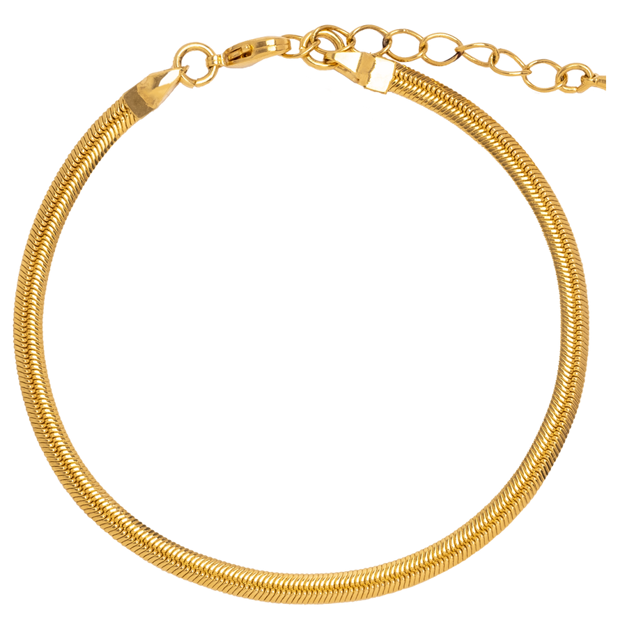 Pulsera dorada Snake de cerca de Lavani Jewels
