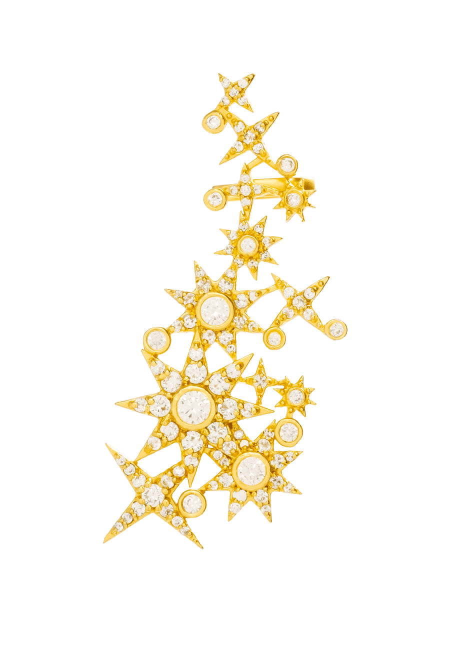 Pendientes trepadores de estrellas que cubren toda la oreja diseño exclusivo de LAVANI Jewels